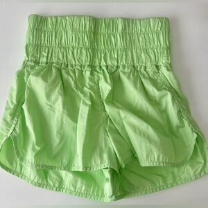 Free people movement shorts, bright green, size large